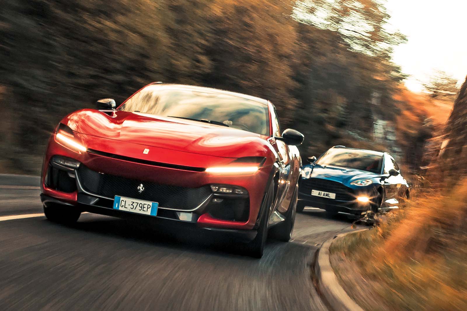 ferrari purosangue vs aston martin dbx 707 2023 front lead